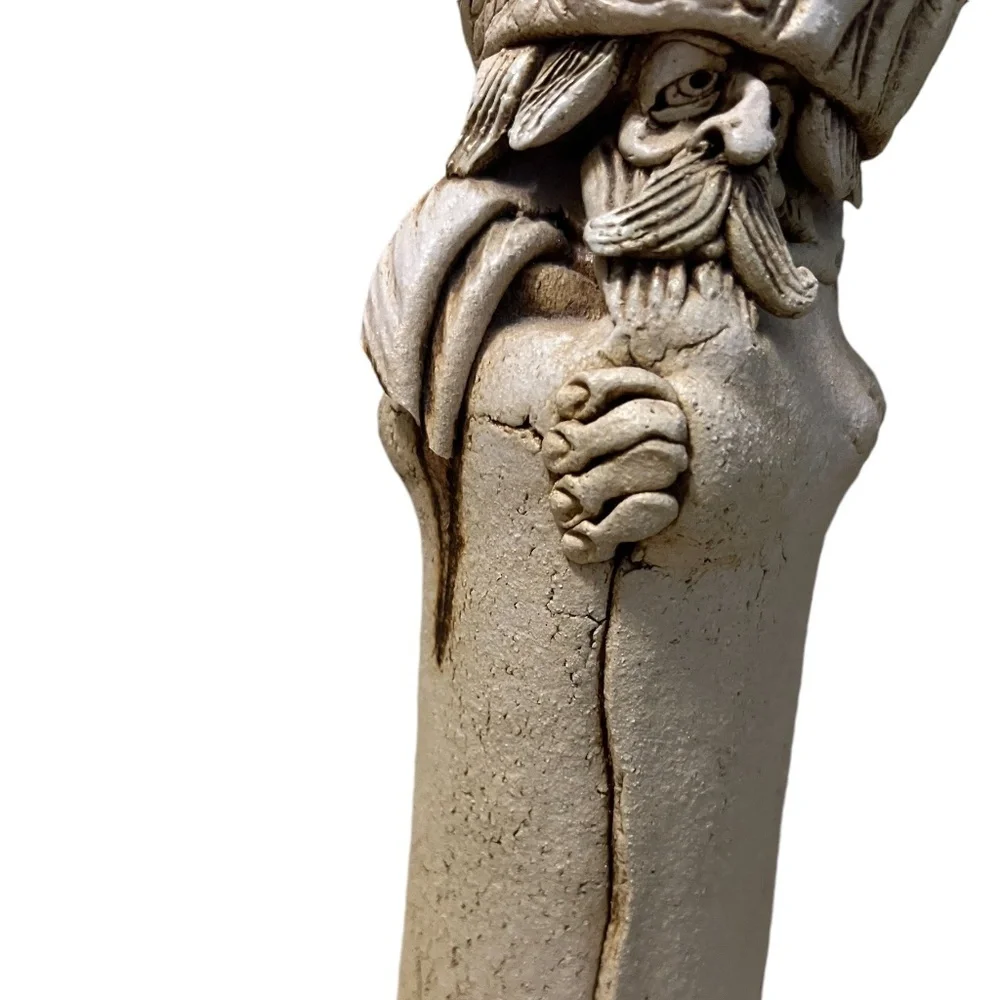 Vintage One Of A Kind Handmade Made Ancient Slab Pottery Vase -Signed‎